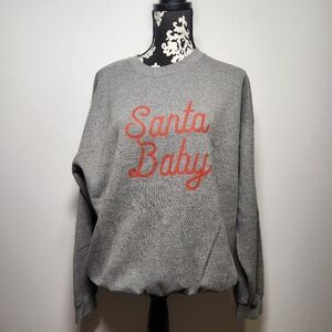 Vici collection Gray 'Santa Baby' Sweatshirt lulusimonstudio brand